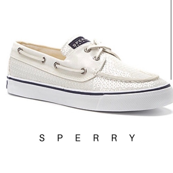 Sperry Shoes - White Sequin Sperry’s